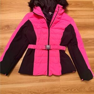 Missguided Hot Pink and Black Ski Jacket